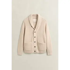 Ribbed Wool Blend Cardigan Gant image-1