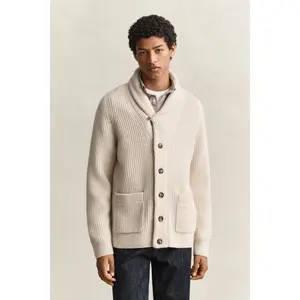 Ribbed Wool Blend Cardigan Gant image-2