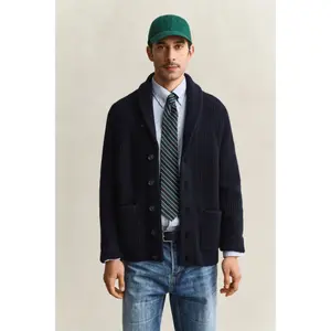 Ribbed Wool Blend Cardigan Gant image-2