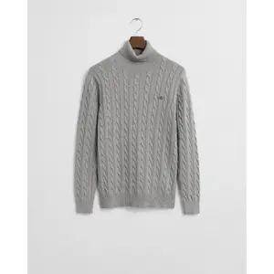 Twisted Cable Roll Neck Cotton Jumper Gant image-1