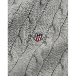 Twisted Cable Roll Neck Cotton Jumper Gant image-3