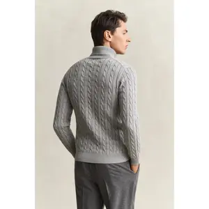 Twisted Cable Roll Neck Cotton Jumper Gant image-5