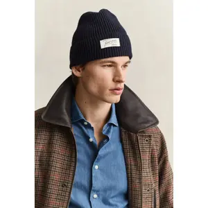 Ribbed Beanie with Logo Gant image-2