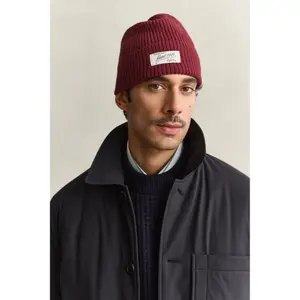 Ribbed Beanie with Logo Gant image-2
