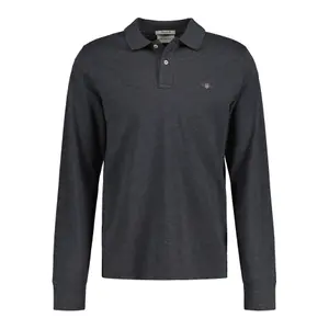 Långärmad pikétröja i bomull Gant Reg Shield