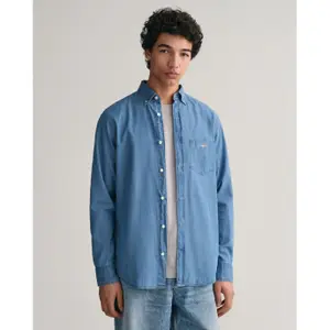 Regular fit overhemd in indigo Gant image-2