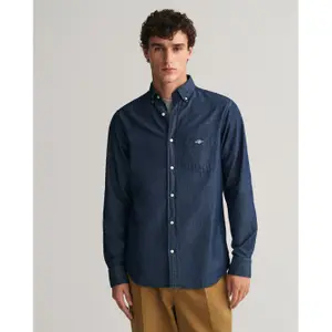 Regular fit indigo shirt Gant image-1