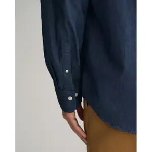 Regular fit indigo shirt Gant image-4