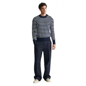 Shiny striped round-neck sweater Gant Breton image-1