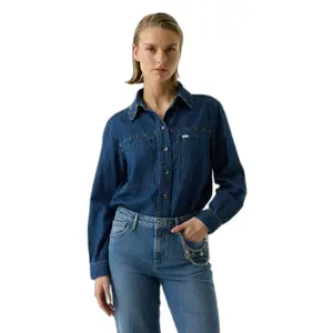 Women's Long Sleeve Denim Shirt Garcia image-0