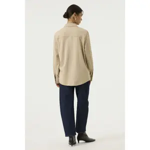 Women's Long Sleeve Suede Shirt Garcia image-1