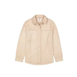 Women's Long Sleeve Suede Shirt Garcia image-3