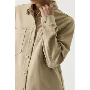 Women's Long Sleeve Suede Shirt Garcia image-4