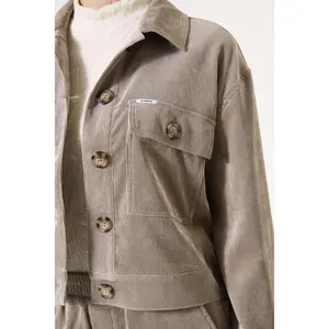 Corduroy long-sleeve overshirt for women Garcia image-4