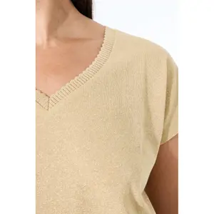T-shirt con paillettes col V donna Garcia image-4