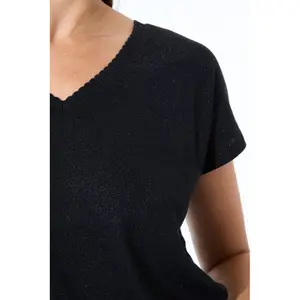 Women's V-Neck Sequin T-Shirt Garcia image-3