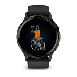 Montre connectée en acier inoxydable avec boîtier et bracelet en silicone Garmin Venu® 3 45 mm