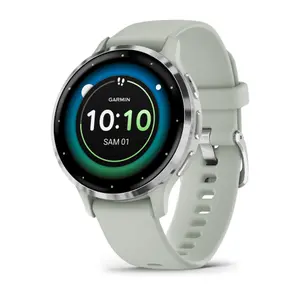 Montre connectée en acier inoxydable avec boîtier et bracelet en silicone Garmin Venu® 3S 41 mm image-1