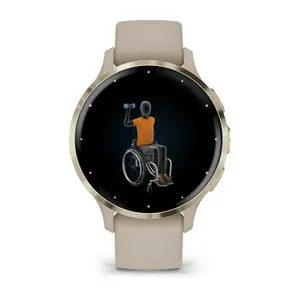 Montre connectée en acier inoxydable avec boîtier et bracelet en silicone Garmin Venu® 3S 41 mm