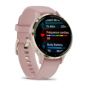Montre connectée en acier inoxydable avec boîtier et bracelet en silicone Garmin Venu® 3S 41 mm image-2