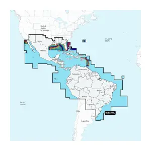 Mariene kaart van de kustwateren van Mexico, het Caribisch gebied tot Brazilië Garmin image-0