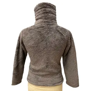 Girl's fleece jacket Peak Mountain coral sherpaGasana image-1