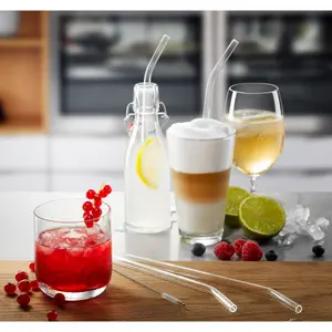 Set aus 4 Glasstrohhalmen mit Bürste Gefu Future image-2