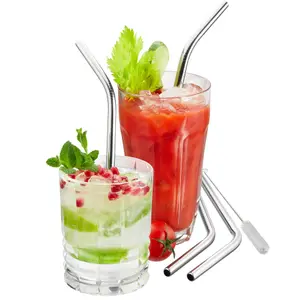Set di 4 cannucce in acciaio inox con spazzola Gefu Future image-0