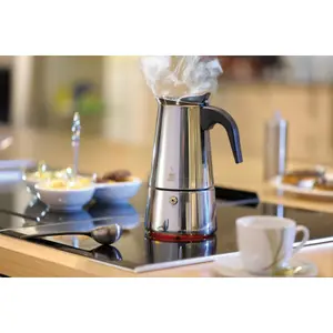 Italiensk kaffebryggare i rostfritt stål med 2 koppar Gefu Emilio image-1