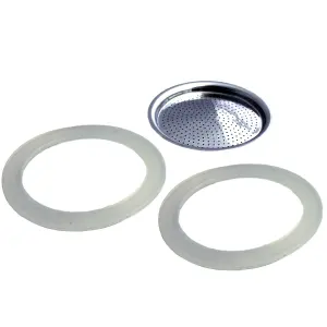 Filtro di ricambio con 2 guarnizioni per macchina da caffè da 6 tazze Gefu Lucino image-0