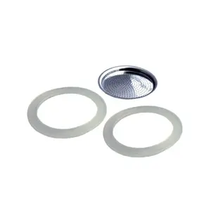 Filtro di ricambio con 2 guarnizioni per macchina da caffè da 4 tazze Gefu Lucino image-0