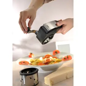 Roterande rivjärn med 2 rasp och förvaringsbehållare Gefu Pecorino Laser Cut image-4