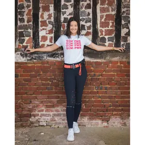 Pantalón equitación mid grip para mujer GEM Dorado image-1