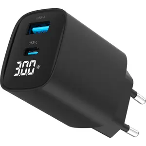 Netoplader Gembird LCD - 1x USB-C + 1x USB-A 30W