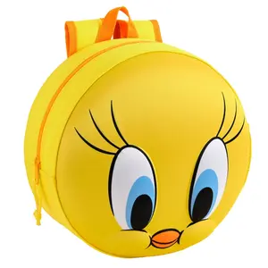 Girl's round backpack looney toones tweety 3d 32x44x16 cm Genérico image-0