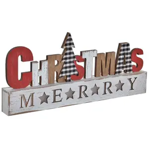 Creative activities wooden christmas sign led light Genérico image-1