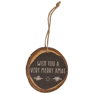 Creative activities Christmas wooden discs with jute ribbon Genérico image-0