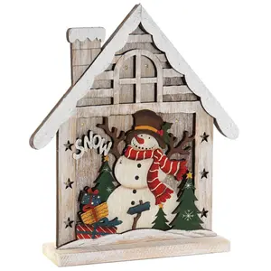 Creative Christmas wooden activities with led in 2 models Genérico Casita image-0