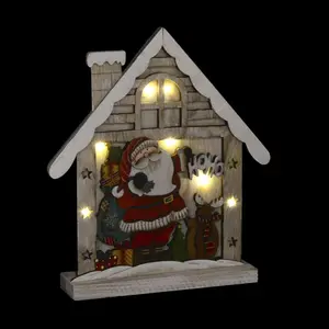 Creative Christmas wooden activities with led in 2 models Genérico Casita image-1