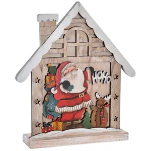 Creative Christmas wooden activities with led in 2 models Genérico Casita image-2