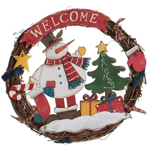 Wooden wreath wall decoration christmas led light 2 models Genérico image-2