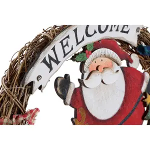 Wooden wreath wall decoration christmas led light 2 models Genérico image-4