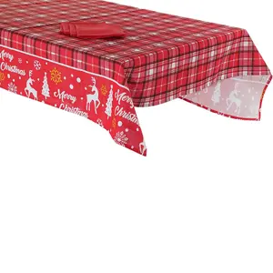 Kreative Aktivitäten Weihnachtstischdecke aus Baumwolle mit 4 Servietten Genérico image-1