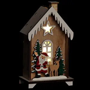 Creative activities wooden house christmas led 2 models Genérico image-1