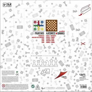 Board games parchisi - chess - checkers with wooden accessories Genérico Bestway image-1