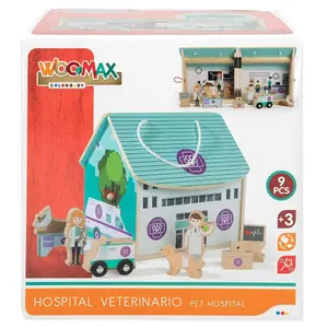 Veterinary hospital building set with 9 wooden accessories Genérico Eco image-2