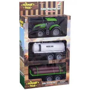 Tractor car set with 2 farm trailers Genérico image-0