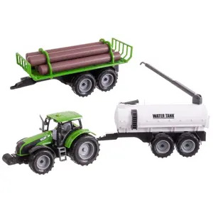 Tractor car set with 2 farm trailers Genérico image-2
