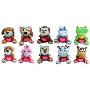 Heart-shaped plush animal with key ring in various designs Genérico image-1