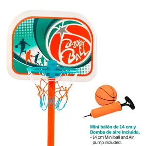 Outdoor games basketball hoop with ball and inflator Genérico image-2
